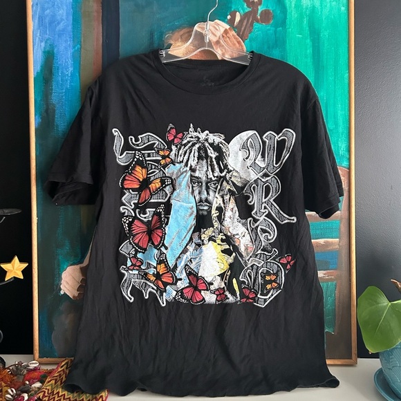 Juice WRLD - Night Butterfly- Men’s T-shirt- M - Sad RARE Short-Sleeve - Picture 1 of 15